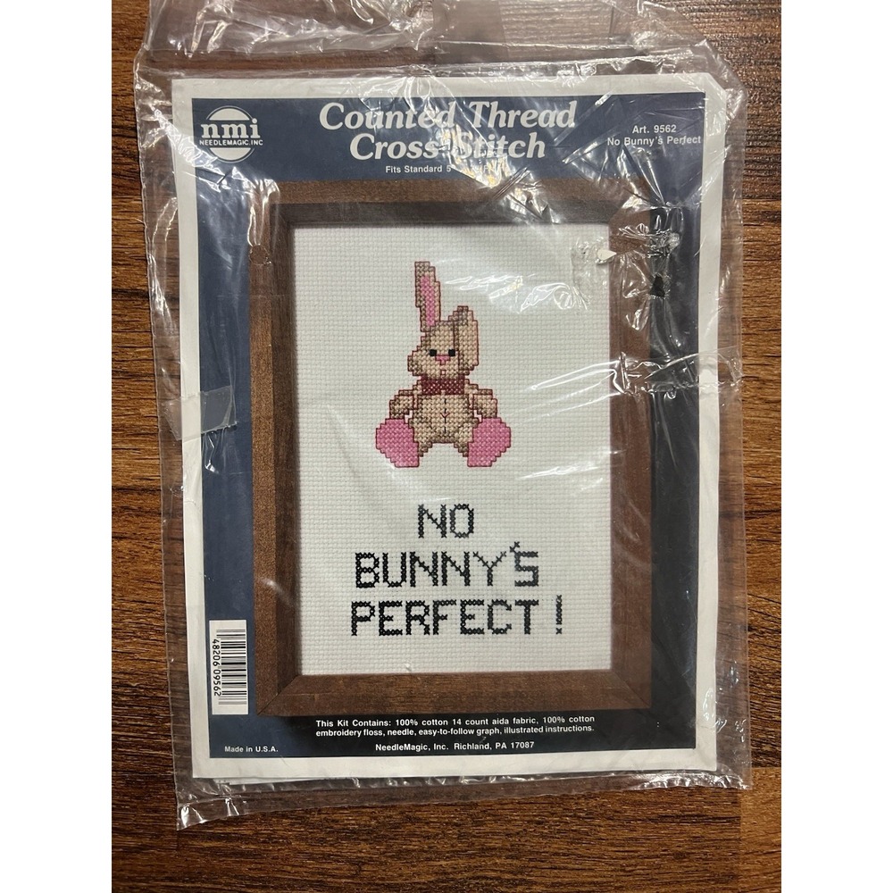 NeedleMagic NO BUNNY'S PERFECT #9562 Counted Thread Cross Stitch Kit 5" X 7" NEW